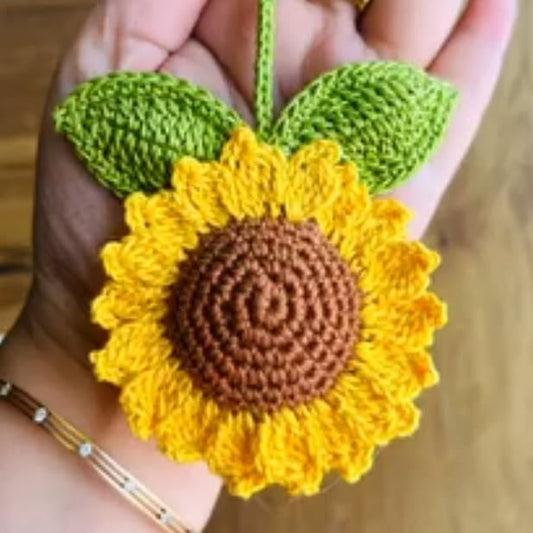 Crochet Sunflower Keychain