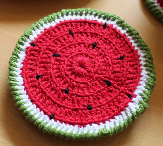 Watermelon Crochet Coaster