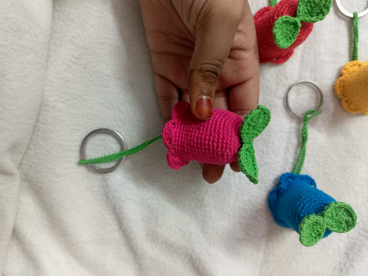 Crochet Tulip Keychain