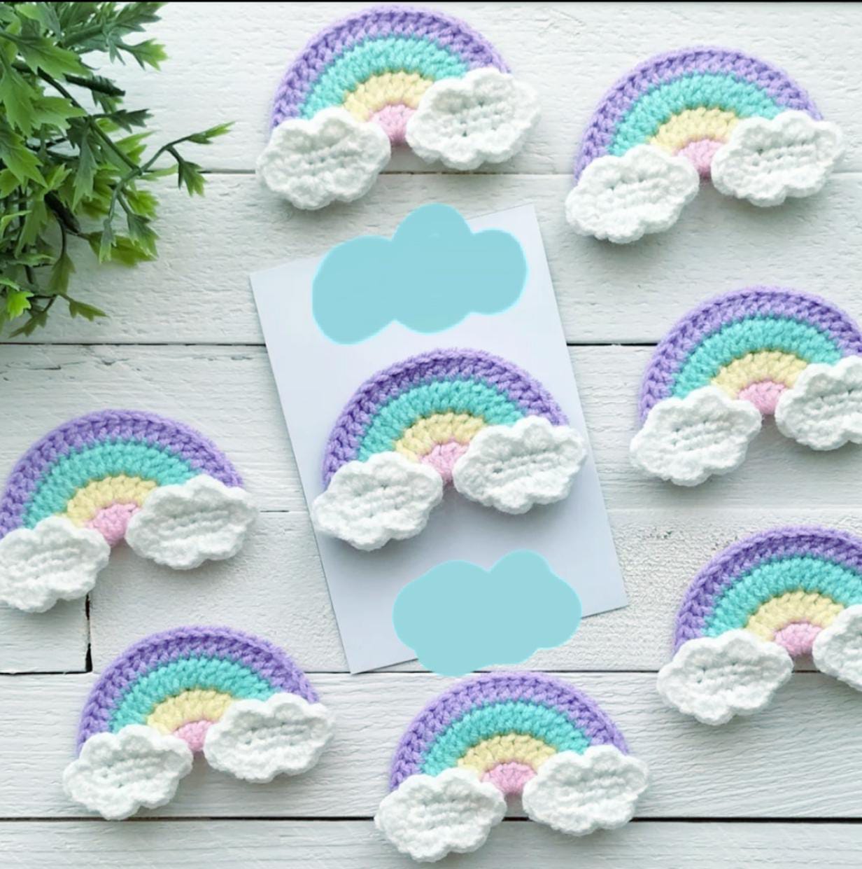 Cute Crochet Rainbow with Clouds