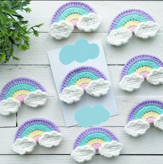 Cute Crochet Rainbow with Clouds