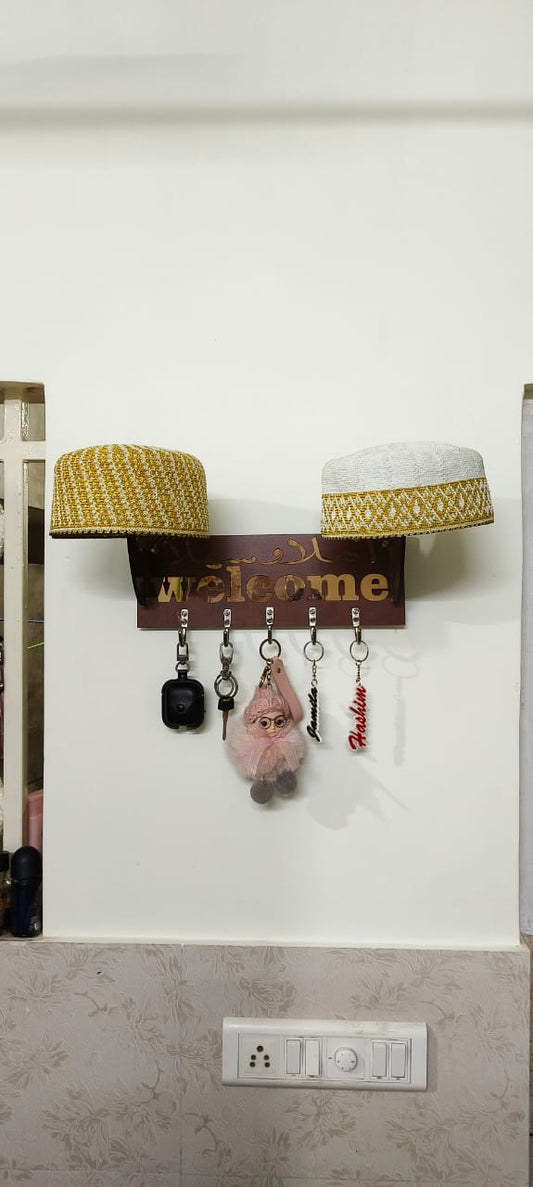 Ahlan Wasaalan Welcome | 2 in 1 Topi Stand with Hanging Hooks