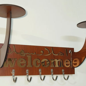 Ahlan Wasaalan Welcome | 2 in 1 Topi Stand with Hanging Hooks